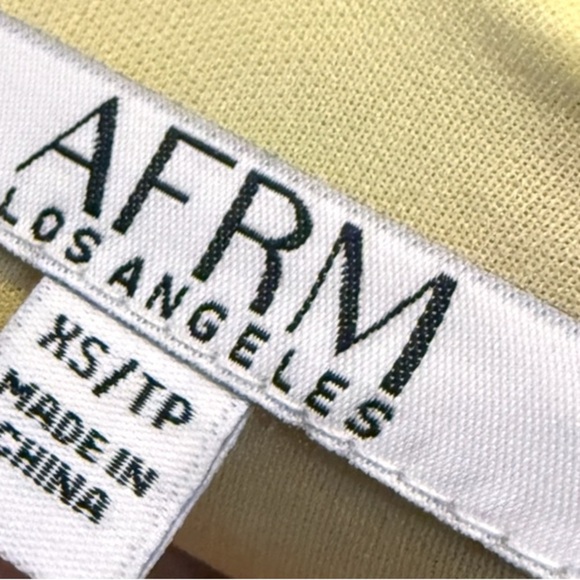 AFRM Yellow Tropical Print Bodycon Mini Dress XS Sleeveless V-Neck - Picture 3 of 8